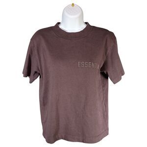 Essentials T-Shirt M Womens Brown Fear Of God Cropped Oversized Solid Tee Boxy